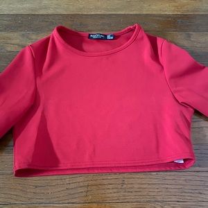 Red crop top